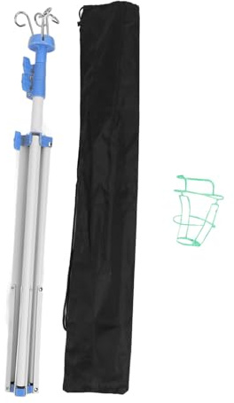 Bewinner Drip Stand with 4 Hook - Multifunctional Metal IV Pole Tripod Stand, 2.5ft - 6.9ft Adjustment Floor Bag Dart Board Stand (White)