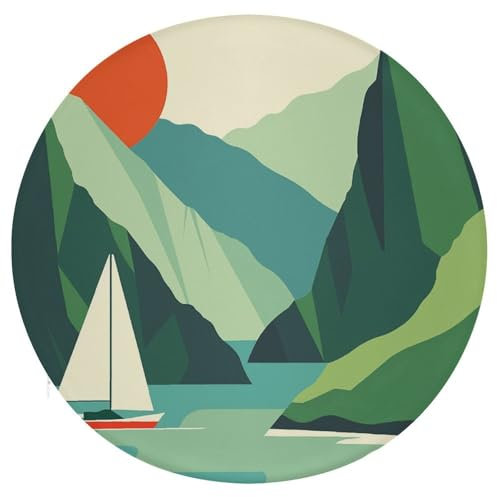 YJWANDO Quadratisches Kissen, Motiv: Wasser in der Nähe von Bergen, Memory-Schaum, weiches Stuhlkissen, Veranda-Sitzkissen, vielseitiges Kissen, Heimdekoration