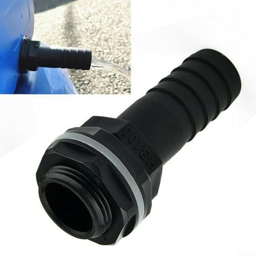 Robuster Überlaufanschluss für Regentonne, inklusive Mutter und Unterlegscheibe (50 mm)
