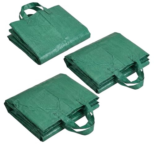 3er Set Laubsack Gartenabfallsack Gartentasche robuste Griffe (3x 60l grün)