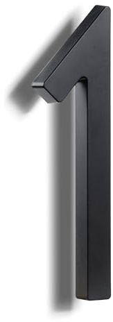 HASWARE Numeri civici eleganti in ABS da 15 cm, design elegante nero, resistenti e facili da installare (nero, 1)