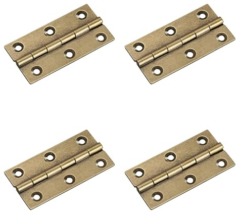 4Pcs,Antique Brass Door Hinges 2.5inch Heavy Duty Folding Hinges,for Gate,Window,Drawer