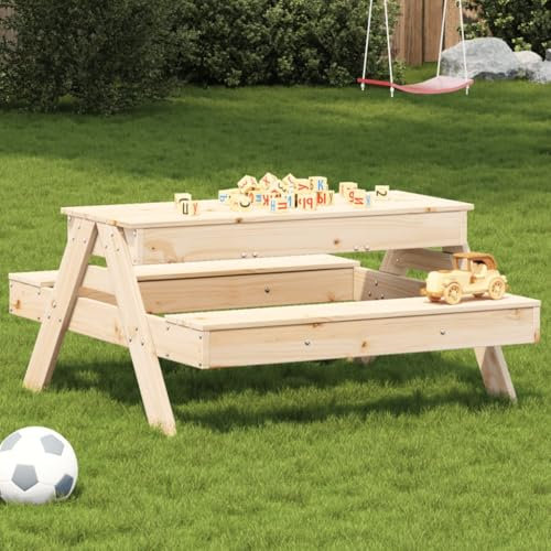 Xichuzi Picknicktisch mit Sandkasten für Massivholz Kiefer, Bierzeltgarnitur, Biertischgarnitur, Beer Pong Tisch, Bierbankgarnitur, Gartenmöbel Set, Biertisch - 832592