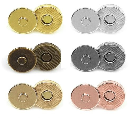 10 Sätze/Los 10 mm – 18 mm Magnetknöpfe Taschen Magnet Automatische Adsorptionsschnalle Dünne Metallknöpfe Druckknöpfe DIY Geldbörsenknöpfe-12 Stück Mix 6 Farben-12 mm