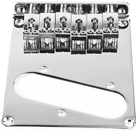 E -Gitarre Feste Brücke Metall Hardtail Bridge Ersatz 6 Saiten für Telegitarristen Premium Metal