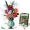 DINYOAN Rosen Blumenstrauß Bausatz mit Vase, 566 Stück Blumen Baustein DIY Blumenstrauß Set für Geschenke für Valentinstag, Muttertag, Kindertag, Geburtstag, Romantic Gifts, Kompatibel mit Lego Blume