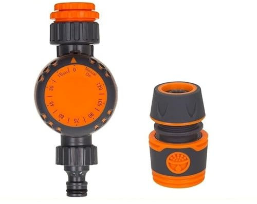 DDRROJFRS Countdown-Wasserhahn-Zeitschalter, Wasserventil Automatische Abschaltung Wassertropfer-Controller Bewässerungsventil Bewässerungsgerät(Timer+4 Points Quick Connect)