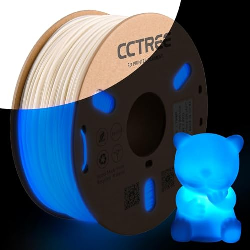 CCTREE 3D Drucker Glow in the Dark ABS+ Filament 1.75mm 1KG, Leuchtend blau | Dimensional Accuracy +/- 0.03mm, Strong, Durable, Heat Resistance, Excellent Toughness 3D Drucker Filament ABS Plus