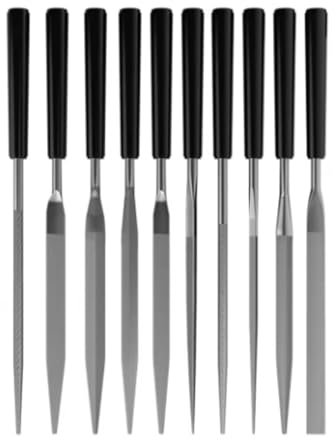 Juego de 10 limas de metal de dientes finos para artesanía profesional de madera y metal, pulido suave de metal y vidrio