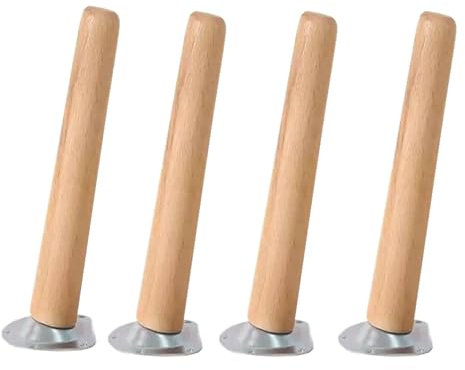 Set mit 4 konischen Holzbeinen für Möbel, massive Eiche, Ersatz-Tischbeine mit Montageplatten (5 cm 10 cm), moderner Stil, DIY-Möbel-Upgrade