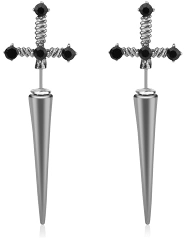 Pendientes de Espada Góticos, Vintage Pendientes Daga Estilo Fantasía Estilo Punk Joyería Retro Accesorios Disfraces para Hombres Mujeres Regalos Amantes Moda Gótica