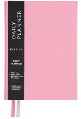 Undatierter Tagesplaner-Notizbuch, To-Do-Listen, Stundenplan, Notizseiten, B6, Rosa