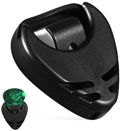 Mikinona Gitarren Plektrumhalter aus Schwarzem Abs Tragbar und Leicht Kann bis 4 Gitarrenpicks Aufnehmen als Aufbewahrungsorganizer für Gitarren und Bässe