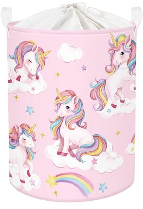 HUUMONSS Entzückendes Einhorn Groß Wäschekorb Regenbogen Wolke Stoff Aufbewahrungskorb Kleidung Spielzeug Aufbewahrungsbox für den Heimgebrauch,Sterne,63L