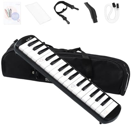 Melodica Instrument Für Kinder – Premium, 32 Tasten Blasinstrument, Mit 2 Mundstücke Harmonium, Blase Musikinstrument Schlüssel Tragetasche | Mehrzweck Outdoor Indoor Utility