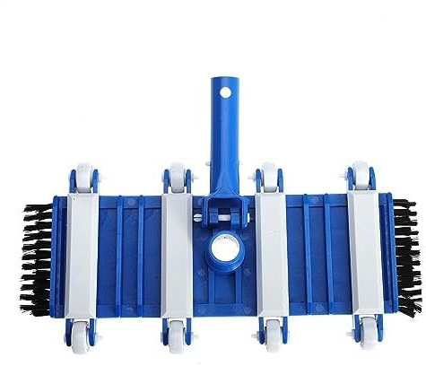 MoSundi 14-Inch Swimming Pool Vacuum Head with Bottom Hair Suction, Blue Plastic, Fits Standard Hoses for Efficient Debris and Hair Removal