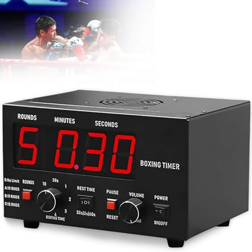 Minuteur d'intervalle de boxe – 30 à 10 minutes d'entraînement et temps de repos 0/30/60 s – Idéal pour les entraînements de boxe et de gym