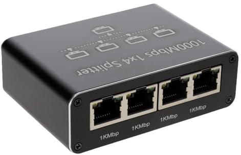 Répartiteur réseau Gigabit Ethernet 1 à 4 voies - 1000 Mbps haute vitesse alimenté par USB