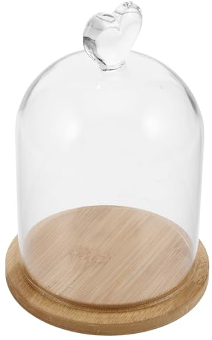 RUNROTOO Cloche en Verre Transparente avec Couvercle en Fleurs Séchées, Bougie Parfumée Décorative en Verre et Bois pour Ambiance Aromatique et Décoration Intérieure