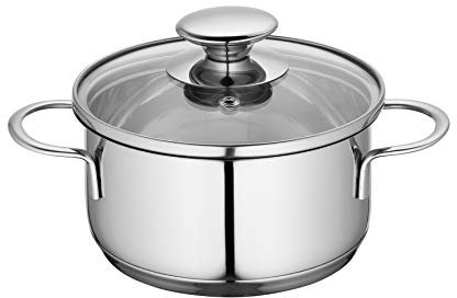 Olla Küchenprofi 2370702814 de acero inoxidable con tapa de cristal || Inducción