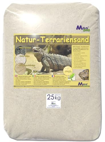 MGS SHOP 25 kg Terrariensand Natur BEIGE weich 0,5-1,0mm