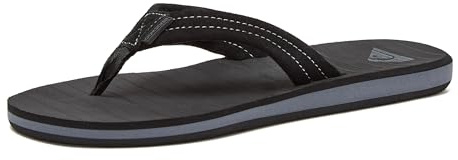 Quiksilver Carver Suede 3-punkter flip-flop atletisk sandal för män, Massivsvart, 9