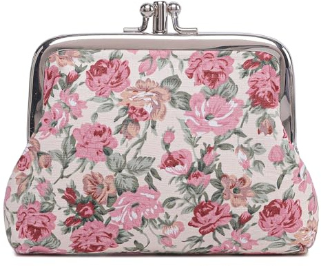Sanxiner Cute Floral Buckle Coin Purses Vintage Pouch Kiss-lock Change Purse Wallets