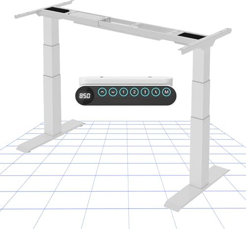 FlexiSpot Höhenverstellbarer Schreibtisch Gestell, elektrisch mit 2 Motoren, 3-stufiges Tischgestell höhenverstellbar mit 4 Memory-Steuerung & USB, Belastbar bis 160 KG (E6 Premium Weiß)