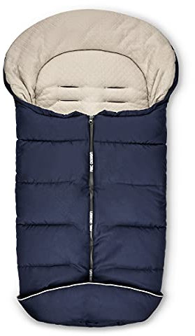 ABC Design Winterfußsack Diamond Edition – gepolsterter Fußsack für kühlere Temperaturen – variable Anpassung an den Gurt des Kinderwagens – Farbe: navy