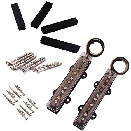 Alnicov 2-teiliges Bass-Tonabnehmer-Set, Bass-Humbucker-Tonabnehmer, offener Steg-Tonabnehmer, für 5-saitige Jazz-Bass-Gitarre