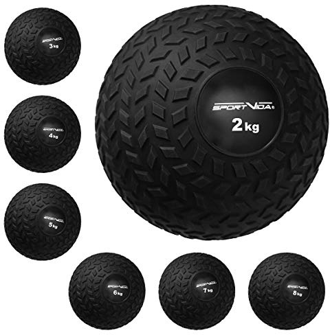 Slam Ball - Palla medica in gomma, peso 2-20 kg, con superficie antiscivolo, diametro palla medica 23 o 29 cm