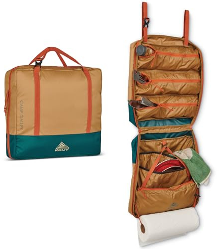 Kelty Camp Galley – Camp Kitchen Organization Kit, Pockets, Compartments for Outdoor Cooking Essentials, Plastic, DULL GOLD/DEEP TEAL