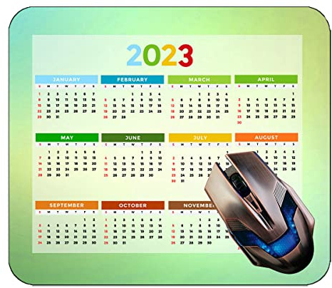 Spelmusmatta 2023 års kalender med semester, fåglar blommor mönster kontor musmatta