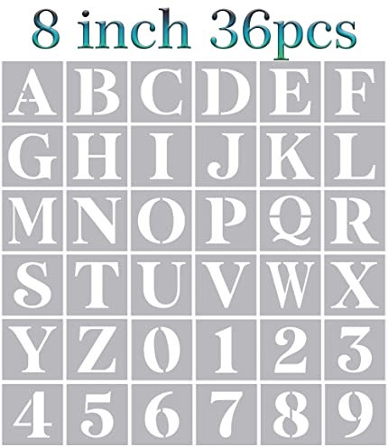 Pochoirs lettres de l'alphabet de 20,3 cm pour peinture sur bois, loisirs créatifs et panneaux muraux