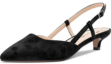 Castamere Femmes Kitten Bas Talon Heel Pointu Bout Escarpins Slingback Classique Dress Bureau Sandales Slip-on 3.5 CM Heels