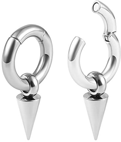 Vankula Ear Weights Ohr tunnel Gewichte Flesh Hangers Creolen mit Kegel Edelstahl für männer damen Ohrpiercing Gestreckte Schmuck 6mm Silber