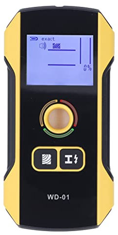 Escáner de Pared Stud Finder, Detector de Metales de Madera 6 en 1 con Pantalla LCD Alarma de Audio Recargable y Manual