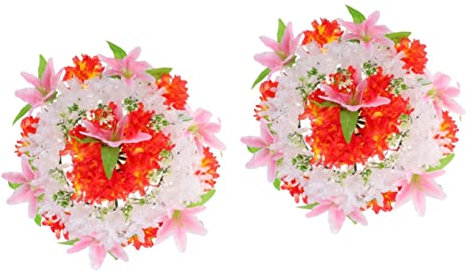 YARNOW 2stücke Künstlicher Trauerkranz Aus Kunstblumen Realistische Blumenkranz-Dekoration Für Friedhof Und Trauerfeier Weich Der Farbe Für Gedenkaktivitäten Langlebig Und