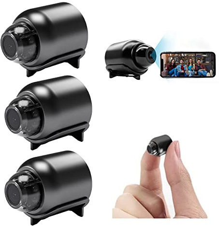 YiKAiLi Mini Kamera 1080P HD Mini WiFi Kamera Nachtsicht Überwachungskamera mit Bewegungserkennung Fernüberwachung, 160° Weitwinkel-Mikromonitor für Heimbüro, Lagerhaus, Geschäft (3PCS)