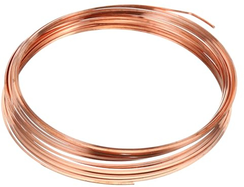 PATIKIL 99.9% Half Hard Copper Wire, 1Pcs 18Gauge/1.0 * 1.0mm Diameter 6m/19.68ft Half Round Spool Pure Copper Craft Wire for Jewelry Making Beading Garden Plants