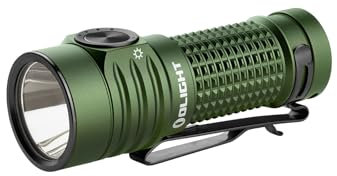 OLIGHT BatonTurbo 510 Meters Long-Range Pocket EDC Torch 1,000 Lumens Powered by Rechargeable Battery or Optional Power Sources Small LED Flashlight for Outdoors, Indoors and Emergency (OD Green)