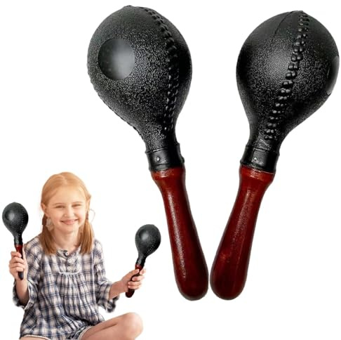 Tamburine für Erwachsene, Handschlagrassel, Maracas | 2 x Noisemaker Rasseln, Schlaginstrument mit klarem Klang, Sandhammer-Rasseln für Karnevalspartys