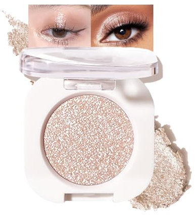 Ombretto glitterato, altamente pigmentato e impermeabile, glitter con brillantini, polvere di lunga durata e liscia, trucco per gli occhi senza rughe, finitura metallica
