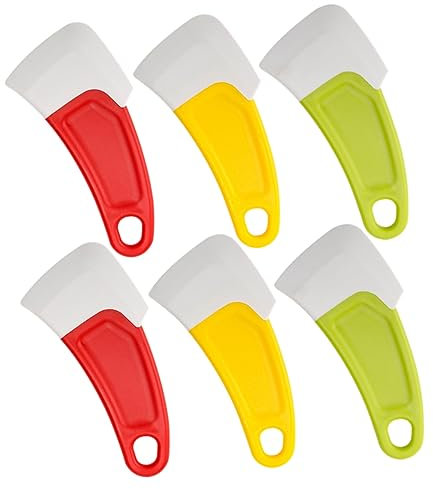 Cabilock 6pcs Silicone Sauce Scraper Pan Scraper for Kitchen Cleaning Non Scratch Multipurpose Cleaner Scourer