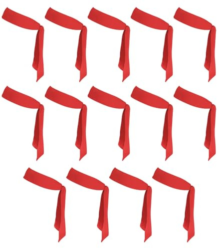 PATIKIL Cintas para Cabeza Bandas para Cabeza, 14 Pcs Banda Ninja Karate Ajustable Cinta Deportiva para Sudor para Hombres Mujeres Correr Tenis Yoga, Rojo Brillante