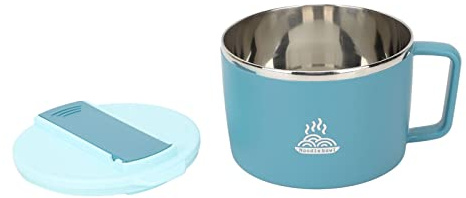 Ramen Schüssel 1200ml, Doppelt Isolierter Nudelschale mit Deckel und Löffel Edelstahl Ramen Bowl Schüssel Japanische Suppenschüssel, für Nudeln Pasta Obst Nudelsalat Reisschale