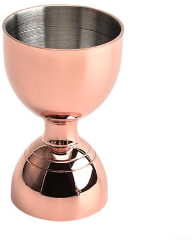 Jigger da cocktail ergonomico in acciaio inox con misurazione precisa di 28,3 g e 56,7 g per Mixology (rose d'oro)
