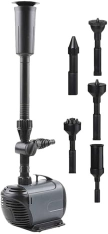 Pompa Da Filtro Di Fontana - Pompa Sommersi Per Esterno Regolabile, Fontana In Acciaio Inossidabile Per Piscine E Stagni | 3 Ugelli Cascata Per Laghetta Con Kit Filtro Per Giardino E Uso Ester
