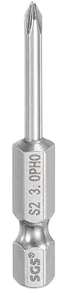 sourcing map #0 Embout de tournevis cruciforme PH0 6,35 mm tige hexagonale 50 mm de long tige magnétique cruciforme forets en acier S2 tournevis industriels pour perceuses électriques, argent
