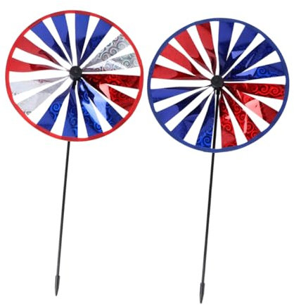 CIYODO 2pièces Moulin à Vent Décoratif Coloré à Vent Ronds Et Élégants pour Jardin Jouets Extérieur pour Garçon Fille